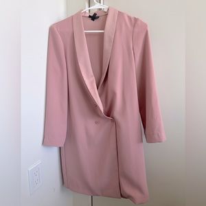 Topshop Dusty Pink Crepe Double Breasted Button Up Blazer Size 2
